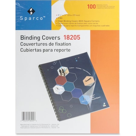 Sparco Premium Presentation Binding Covers, Clear, PK100 SPR18205